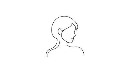 Continuous Line Drawing of woman Profile. Abstract woman Face Minimalistic Beauty Concept, Vector Illustration for T-shirt, Wall Decor, Print, Poster, Graphics. Female Head Abstract Line Drawing.