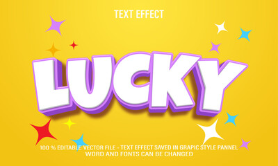 Lucky 3d editable text effect style