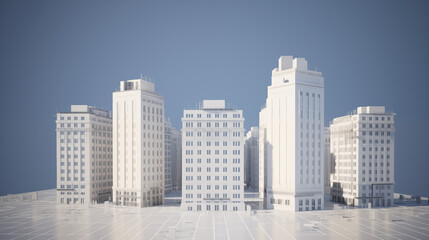 Obraz premium 3D building model,created with Generative AI tecnology.