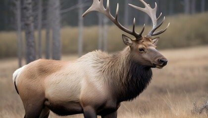 An Elk Shedding Its Winter Coat Revealing The Sle