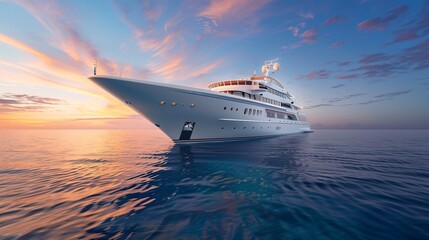 Dawn of a Sea Adventure  Luxurious Cruise Ship Embarking on an Exclusive Ocean Voyage