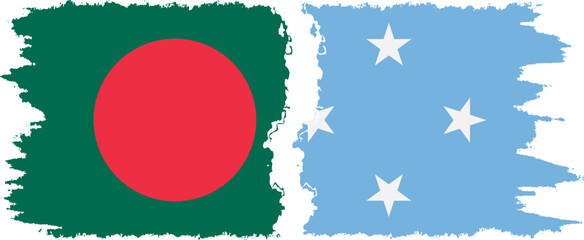 Federated States of Micronesia and Bangladesh grunge flags connection v