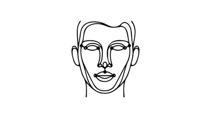 Face id icon. vector illustration on white background.
