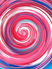 Vortex with red, pink and blue colors - abstract graphic with effect of depth of space, mixing colors, motion, rotation, infinity. Topics: texture, pattern, abstraction, wallpaper, computer art