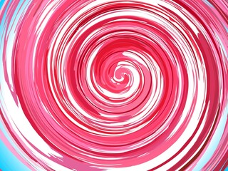 Vortex with red, pink and blue colors - abstract graphic with effect of depth of space, mixing colors, motion, rotation, infinity. Topics: texture, pattern, abstraction, wallpaper, computer art
