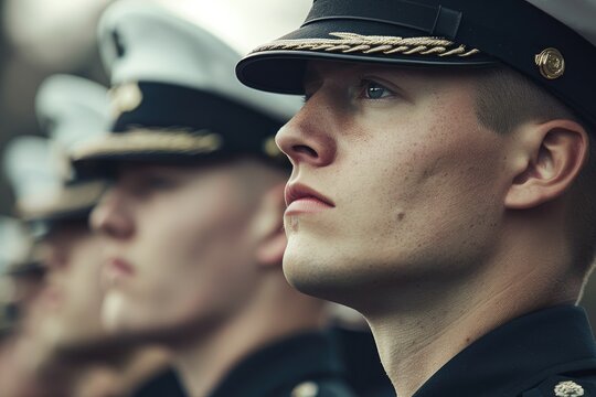 Memorial Day with an image of a military honor guard performing a ceremonial salute, honoring the fallen with expressing respect and courage with care and love, faith and tradition.