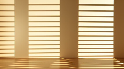A dynamic abstract design with elements of light and shadow, the interplay of sunlight filtering through window blinds background Ai Generative