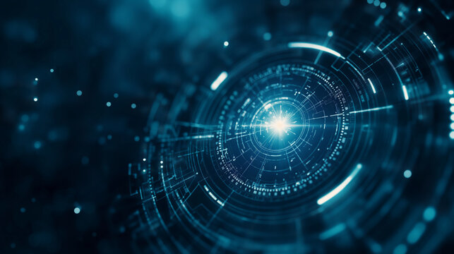 Futuristic HUD glowing circular hi-tech control panel
