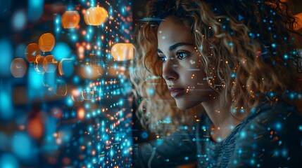 Digital Humanity: Young Woman and Technological Connection