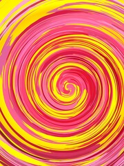 Vortex with red, pink and yellow colors - abstract graphic with effect of depth of space, mixing colors, motion, rotation, infinity. Topics: texture, pattern, abstraction, wallpaper, computer art