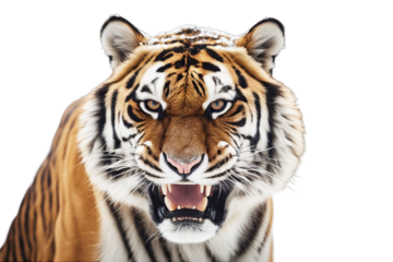 growling tiger siberian panthera grow tigris isolate cat wildlife nature felino animal mammal anger front angry safari snow winter amur striped predator wild stripes tigress wildcat carnivore big