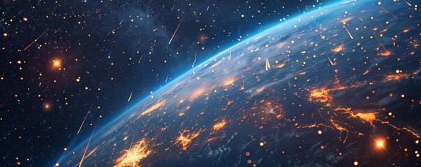 Obraz premium AI-powered augmented reality for identifying and learning about satellites visible from Earth