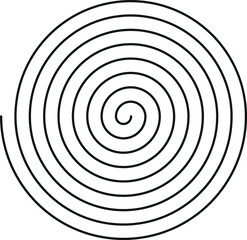 Editable stroke line spiral shape silhouette. Vector illustration image. Isolated on white background. Vortex swirl logo symbol sign.
