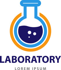 Web Beaker purple liquid icon logo template vector illustration