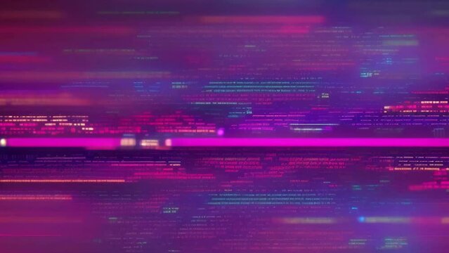 purple Glow Abstract Technology Background with Code Lines