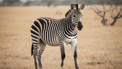 Fototapeta na wymiar A Zebra In A Safari Setting Upscaled 3
