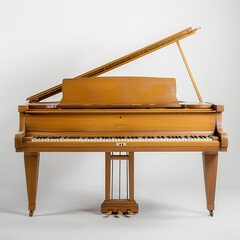 A beautiful grand piano - isolated on a white background