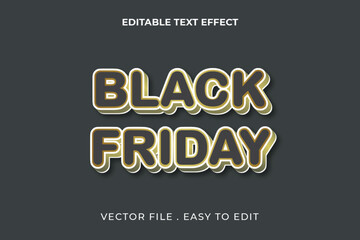 black friday 3d editable vector text effect style, orblack friday text effect