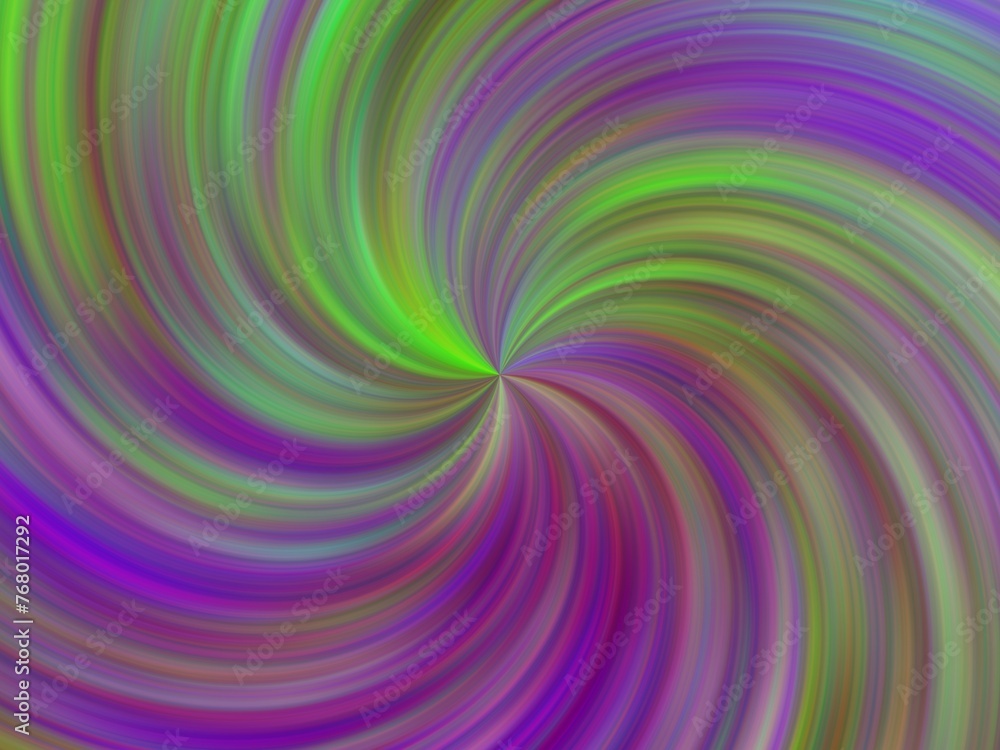 Aufkleber background with vortex, rays and green and violet colors - abstract graphic with effect of depth, sp