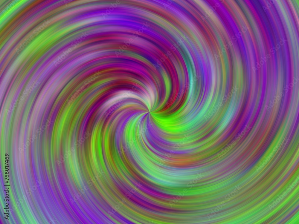 Aufkleber background with vortex, rays and green and violet colors - abstract graphic with effect of depth, sp