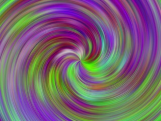 Background with vortex, rays and green and violet colors - abstract graphic with effect of depth, space, motion, rotation, mixing colors and blur. Topics: texture, pattern, abstraction, computer art