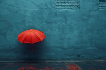 House safeguarded by a red umbrella insurance concept