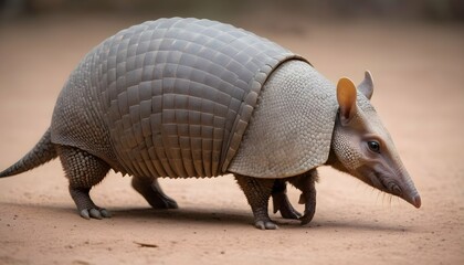 An Armadillo With Its Tail Swishing Back And Forth