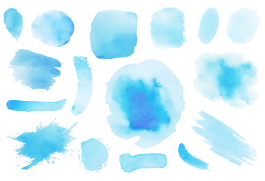 collection quality high elements background brush white isolated brush strokes design Watercolor template texture Blue