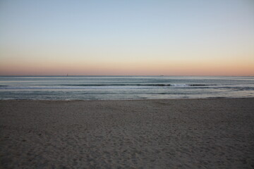 송정 해수욕장 겨울 바다 석양