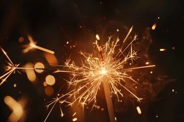 a sparkler with sparks - Powered by Adobe
