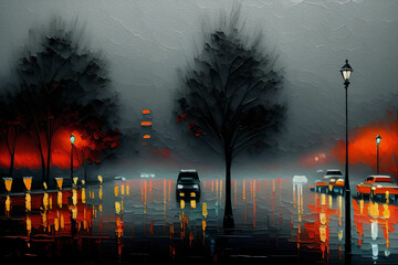 Gloomy Evening, Oil Painting, Oil Painting - 768023210