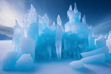Ice Castle, Oil Painting - 768023213