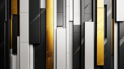 Abstract geometric vertical gold and silver lines background