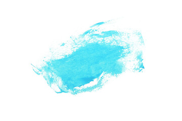 Fototapeta na wymiar Blue watercolor paint brush stroke isolated on transparent background. watercolor png.