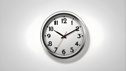 Simple wall clock in transparent PNG format, along with a png image of a solitary cutout item with a shadow on a transparent background