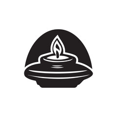 a black and white image of a candle with a candle in it