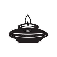 a black and white image of a candle with a white background.