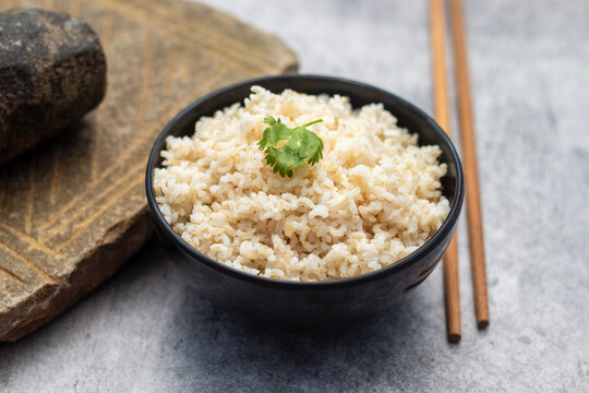 gluten free healthy food cooked Brown rice. 