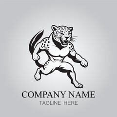 Jaguar character company logo vector image