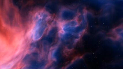 Cosmic background with a blue purple nebula and stars
