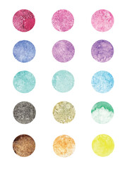 Vector colorful watercolor design elements hand drawn with salt. Texture background, abstract illustration gradient isolated on white background