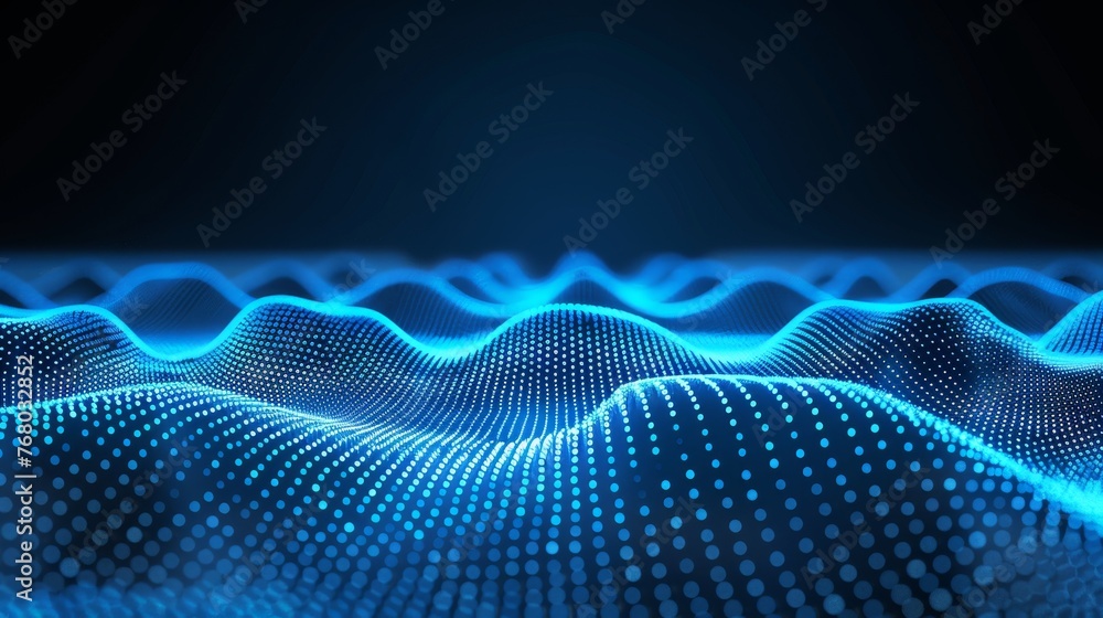 Poster digital network linking data wave in information technology for seamless connection