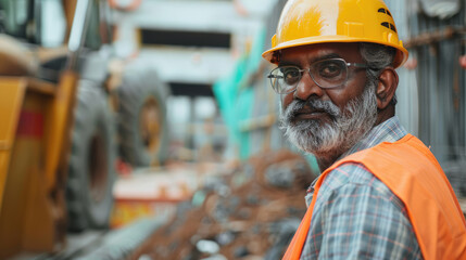Indian civil engineer at a construction site