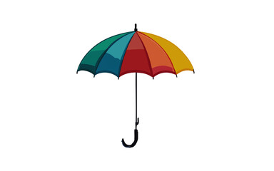 illustrazione di ombrello da pioggia aperto colorato - obrazy, fototapety, plakaty