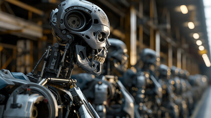 Humanoid robot warehouse or factory advanced technology