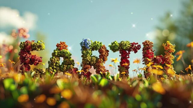 Earth Day Background. Earth Day Greetings Made from Flowers