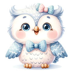 Obraz premium Cute jungle safari baby animal owl clipart