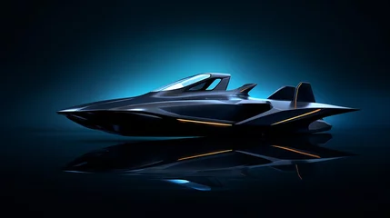 Foto op Canvas Minimalistic design of futuristic electric canoe © GarlicDesign