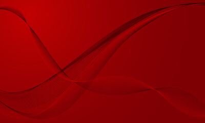 abstract red smooth lines wave curves with soft gradient background