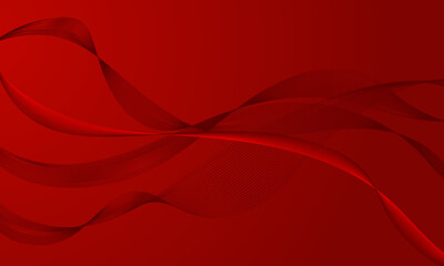 red lines wave curves with soft gradient abstract background
